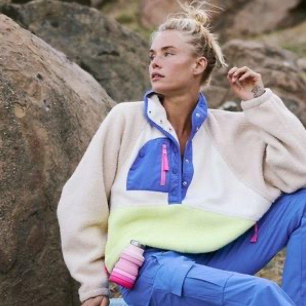 𝓯𝓹 Free People ~ Hit The Slopes Colorblock Pullover size xsmall